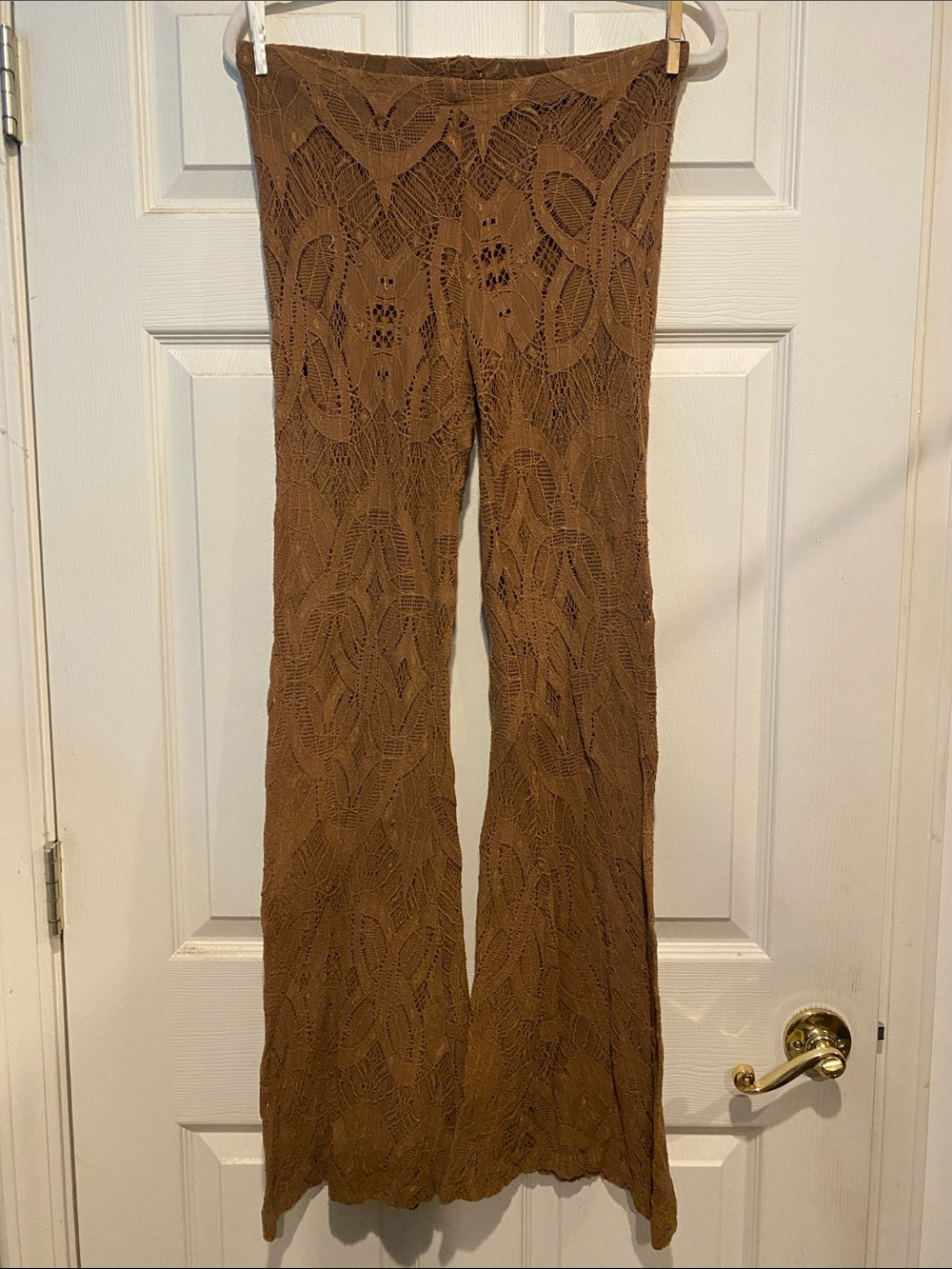 Nightcap Brown Lace Boot-Cut Pants